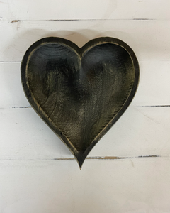 Mini Vintage Halloween <b>Heart</b> <b>Wooden</b> Bowls Stained <b>Heart</b> Shaped Hand Carved Custom Dough Candle Bowl New Prayer Bowl - Product Image 2