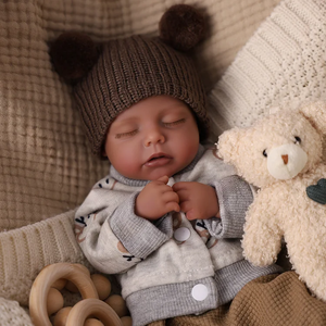 Muñeca Bebé <span class=keywords><strong>Reborn</strong></span> de <span class=keywords><strong>Silicona</strong></span> de <span class=keywords><strong>Cuerpo</strong></span> <span class=keywords><strong>Completo</strong></span> de 12 Pulgadas, Modelo Lucy de Babeside, Bebé Africano Americano Durmiendo, Compañero Realista - Product Image 1