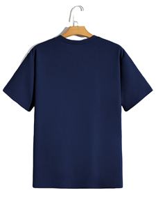 เสื้อยืดผู้ชายทรงหลวมเปิดไหล่สีพื้นเสื้อยืดออกแบบได้ตามต้องการ - Product Image 2