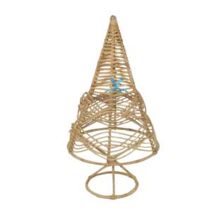 Pino de ratán hecho a mano duradero, decoración navideña de temporada, centro de mesa de vacaciones, decoración moderna para el hogar de invierno, tamaño personalizado - Product Image 4