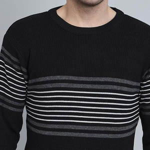 2025 nouveauté hommes mince tricoté pull chaud épissé couleur respirant hiver chandails avec Logo avant Design Unique - Product Image 2