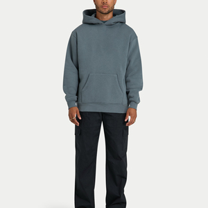 Sudadera con Capucha de Diseño Personalizado, Tejido Grueso de Alto Gramaje para Hombre, Oversize, de Felpa Francesa, Hombros Caídos, Corte Holgado, con Bolsillos - Product Image 3