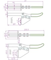 Pince à genouillère horizontale robuste de 500 lb à dégagement rapide avec axe réglable