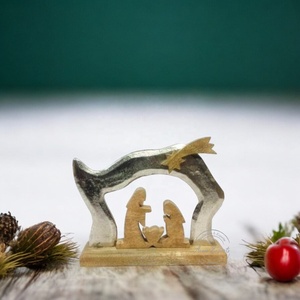 ชุดฟิกเกอร์ไม้สำหรับตกแต่งคริสต์มาสแบบชนบทศิลปะการประสูติของครอบครัวศักดิ์สิทธิ์ - Product Image 1
