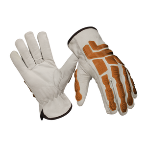 Guantes de seguridad de cuero de grano de cabra de tamaño XL de mejor rendimiento, antiabrasión, TPR, controladores resistentes a impactos, protección de trabajo mecánico - Product Image 3
