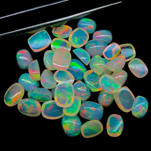 Cabujón de ópalo etíope de buena calidad Multi Flashy Opal Cabochon Lot Cojín Forma Welo Opal para la fabricación de joyas - Product Image 3