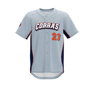 100% Polyester Mesh Solid Herren Baseball Uniform Sport Sommer Blank Schnellt rocknend Atmungsaktiv Lose Knopf verschluss Baseball Trikot - Product Image 1