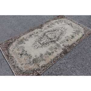 พรมวินเทจสไตล์ตุรกี ขนาด 3.8x6.8 ฟุต พรมสีน้ำตาลขอบสีเข้ม - Product Image 1