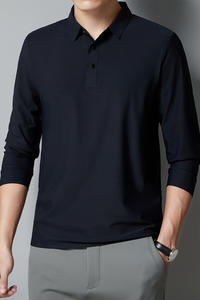 เสื้อโปโลผู้ชายสำหรับฤดูใบไม้ร่วง/ฤดูหนาว ดีไซน์หรูหราสำหรับธุรกิจ ปักลาย 3 มิติ ผ้าถักไร้รอยต่อ แขนยาว สไตล์คลาสสิก ทรงหลวม - Product Image 6