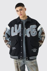 Chaqueta Deportiva Casual Personalizada para Hombre, Estilo Universitario, para Invierno, con Logotipo Frontal, Material de Lana, Diseño Cortavientos - Product Image 4
