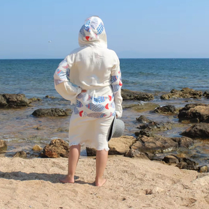 Turkish Muslin Fabric Hooded Soft Robe Colorful Women Men Children Bathrobe <b>Beach</b> Sauna Bath Home <b>Towel</b> Washable Quick Drying - Product Image 1