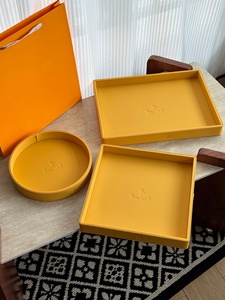 Eco-Friendly Orange-yellow Wooden Minimalist Cartoon Pattern On-glazed Good Quality Service Storage <b>Tray</b> for Wedding Party Gifts - Product Image 4