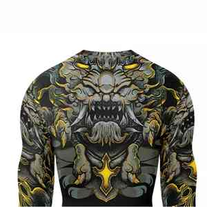 T-shirt de compression tricoté par sublimation pour homme, le plus vendu, pour l'entraînement de musculation, séchage rapide, respirant, coupe ajustée, manches longues - Product Image 5