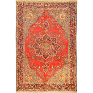 Alfombra auténtica de Tabriz anudada a mano, diseño floral premium, hecha a mano por artesanos, alfombras de algodón y lana pura para decoración de pisos en el hogar u oficina. - Product Image 1