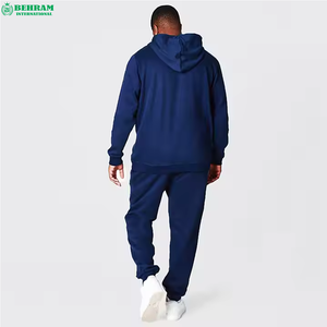 Sweat à capuche unisexe de haute qualité avec broderie de logo personnalisé, couleur unie, 100% coton molletonné/éponge française, coupe classique, pour l'entraînement - Product Image 2
