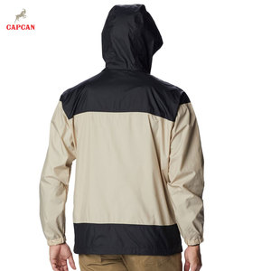 Veste coupe-vent en toile à capuche sur mesure, écologique, streetwear d'hiver avec logo sur le devant - Product Image 2