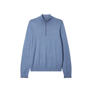 Sweat-shirt à fermeture éclair bleu unisexe, confortable, demi-zip, pull décontracté, vêtements pour hommes et femmes, manches longues, tendance, léger, hiver - Product Image 1