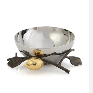 3 niveles completo negro decorativo metal forma redonda elegante hoja diseño dorado mango ensalada y tuerca tazón - Product Image 3