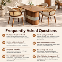 Meubles d'hôtellerie sur mesure, ensemble table et chaises de café, mobilier commercial pour restauration rapide, chaises de salle à manger en bois massif et en rotin pour restaurant