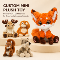 Peluche personnalisable de 10 cm sur le thème des animaux de la forêt : renard, cerf, écureuil – Jouet en peluche mignon, fabrication OEM/ODM, vente en gros, cadeau