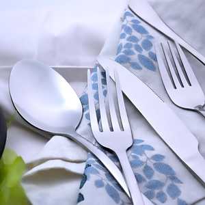 Ensemble de couverts de luxe minimalistes en acier inoxydable Snazzy pour 6 personnes, comprenant fourchettes et cuillères à café – Compatible lave-vaisselle, design moderne - Product Image 5