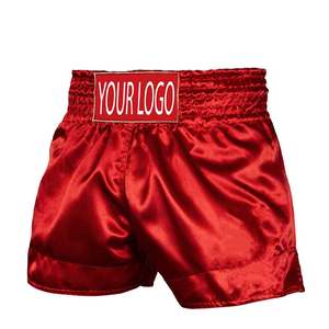 Pantalones Cortos de MMA Color Rojo en MOQ Bajo a Precios de Mayoreo, Diseño o Logotipo Personalizado - Product Image 1