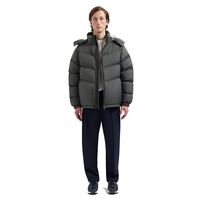 Chaqueta Bomber Acolchada Negra de Alta Calidad con Capucha y Cuello Alto, Resistente al Viento, para Hombre y Mujer, para Mantenerse Abrigado en Invierno al Aire Libre