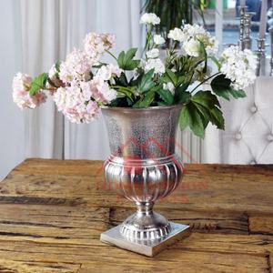 Urna de Flores de Lujo Plateada en Aluminio y Níquel para Decoración de Bodas, para Hogares, Hoteles y Restaurantes, Elegante - Product Image 4