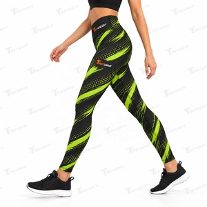 Women <b>Printed</b> <b>Leggings</b> Sublimation Activewear High Waist Yoga Fitness Gym Running Sports Pants Custom All Over Design OEM - Product Image 3