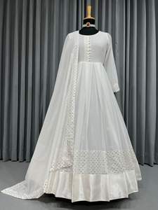 Georgette-Vestido largo de estilo indio y paquistaní, nuevo diseño exclusivo de ropa de fiesta, vestido Anarkali con trabajo pesado bordado - Product Image 4