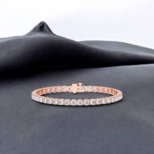 Pulsera de tenis de corte redondo de moissanita de 12,00 quilates, brazalete clásico de diamantes de plata 925 para mujer de quilates - Product Image 3