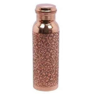 Eco-Friendly High Quality Beautiful Indian Handmade Design Metal <b>Copper</b> Water <b>Bottle</b> with Screw Lid - Product Image 3