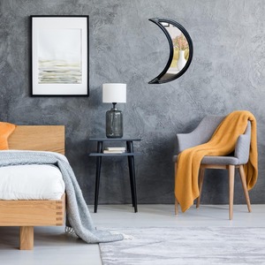 Espejos decorativos colgantes de pared de ratán en forma de luna creciente decoración del hogar espejo natural hecho a mano para venta al por mayor - Product Image 3