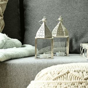 2025 Hot Selling Moroccan Designer <b>Silver</b> Rim Plain Glass <b>Lantern</b> for Tabletop and Hanging Decorations - Product Image 4