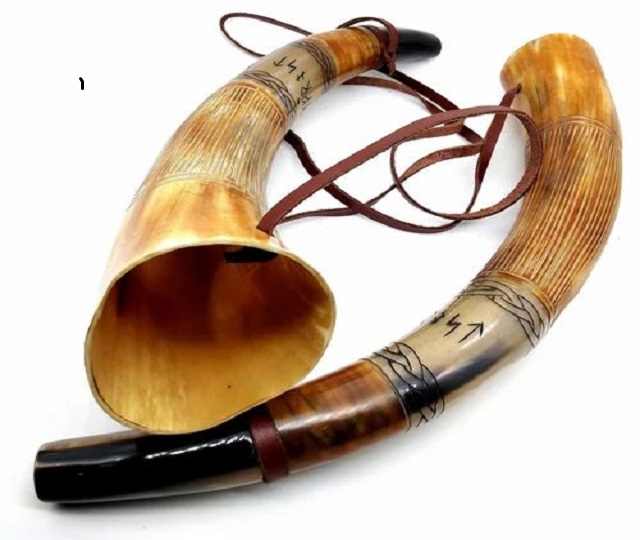 Small Ox Horn Trumpet for Kids Viking Blow Horn Whistle Toy for Carnival & Christmas Parties Buffalo Horn by f s international