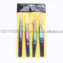 Pincettes à cils antistatiques en or inoxydable de qualité supérieure, pincettes à cils avec Logo privé pour cils E - Product Image 6