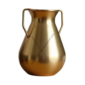 Vase de sol côtier sophistiqué et classique en fer forgé avec larges poignées, pour décoration intérieure, bureau, accent de mariage - Product Image 1
