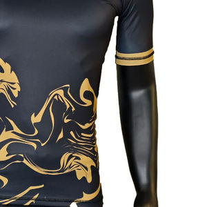 Vente en gros personnalisée Rash Guard à manches courtes pour l'entraînement de natation surf UPF 50 + MMA BJJ Jiujitsu Sportswear Compression Front Breathable - Product Image 3
