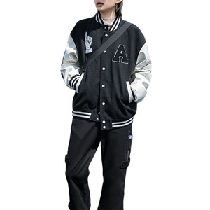 UniSex Varsity Chaquetas de béisbol Oversize Hip Hop Estilo Chenille Parches Tallas grandes Chaquetas de hombre por Code Textile - Product Image 3