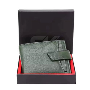 กระเป๋าสตางค์หนังแท้แบบพับสองตอน สีเดียว รุ่นใหม่ล่าสุด แฟชั่นทันสมัยสำหรับผู้ชาย จากโรงงานโดยตรง - Product Image 2