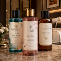 Shampoo- und Conditioner-Etiketten Kundenspezifische Wasserfeste und Ölresistente Aufkleber für Duschgel-Flaschen