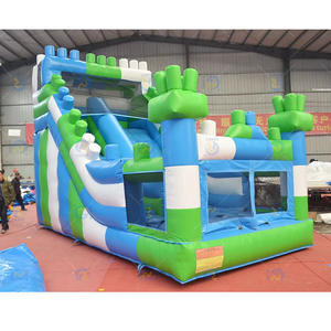 Château gonflable commercial robuste avec double toboggan aquatique pour jardin extérieur - Product Image 2