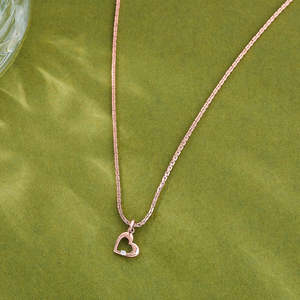 สร้อยคอจี้รูปหัวใจน่ารักประดับเพชร - Product Image 1