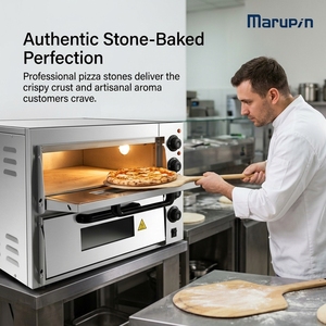 Horno Eléctrico Comercial de Doble Piso para Pizza, Equipo de Panadería de Acero Inoxidable con Control de Temperatura Independiente - Product Image 2