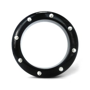New Best Quality Black Acrylic <b>Bangle</b> <b>Bracelet</b> Stylish With Rhinestone Inlay Bezel Setting Unisex Classic Design Party Wedding - Product Image 3