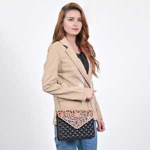 Nuevo Bolso de Mensajero Tipo Sobre de Cuero Genuino Acolchado Estilo Bohemio para Mujer, Otoño, Ecológico, con Correa de Cadena de Alta Calidad - Product Image 5