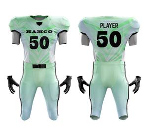 2024 Sublimación de desgaste profesional Los mejores uniformes de fútbol americano en tela de calidad de color rojo con nombre de equipo personalizado - Product Image 4