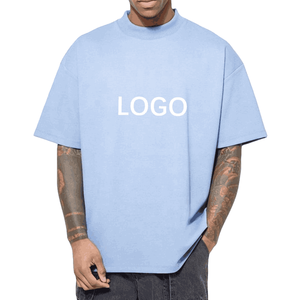 Haute qualité Logo personnalisé écran DTG impression vierge 100 coton 260GSM goutte épaule recadrée longueur boîte Fit hommes surdimensionné t-shirt - Product Image 3