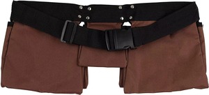 Ceinture porte-outils en tissu marron avec plusieurs poches et crochets métalliques pour le rangement d'outils de charpentier 2026 - Product Image 5