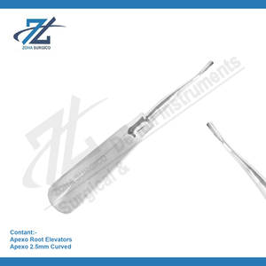 Elevador de raíz Dental 2,5mm curvo alemán de alta calidad de acero inoxidable elevador de extracción Dental fabricante de dientes Pakistán - Product Image 2